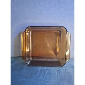 Anchor Hocking #435 Amber 8"x8"x2" Square 1.5 QT Baking/Brownie Dish USA Vintage